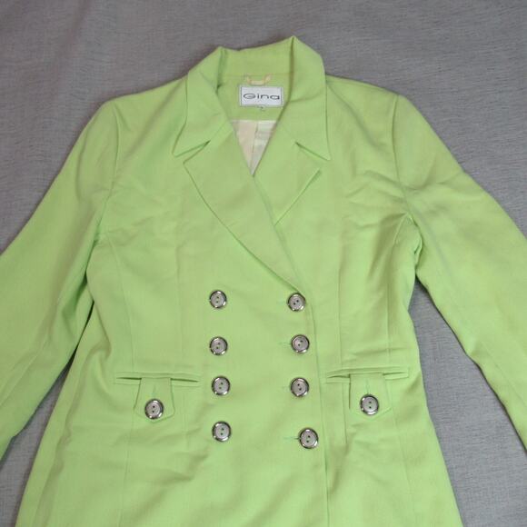 Vintage Gina Blazer Womens Size 12 Lime Green Jacket Retro 80s Made in England - Picture 3 of 14